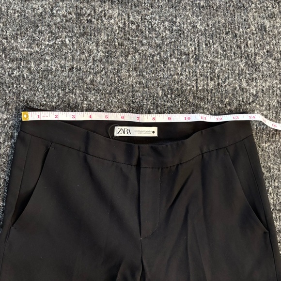 NWT Zara Sz XS Black Flare Leg Trouser Dress Pants With Hand Pockets Flowy - Picture 12 of 16